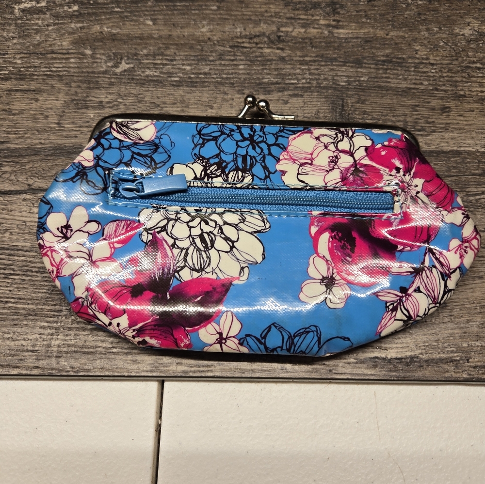 Vintage Paperchase Womens‎ Change Purse Multicolor Floral Travel Size Latch